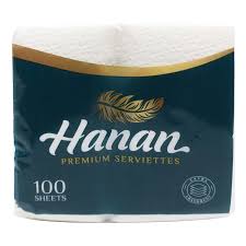 Hannan Serviettes White 100 Sheets