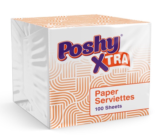 Poshy Xtra Serviettes White 100 Pieces