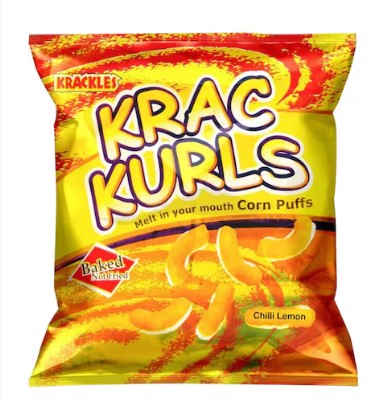 Krackles Krac Kurls Chilli Lemon Corn Puffs 25G