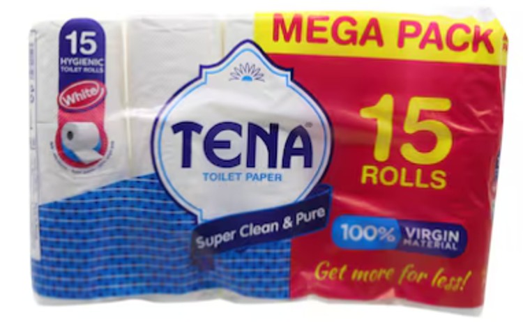 Tena Toilet Paper Rolls White 15 Count