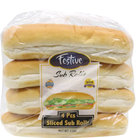Festive Sliced Sub Rolls 350g