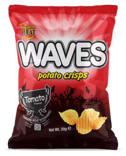 Tropical Heat Snacks Waves Tomato Potato Crisps 30G